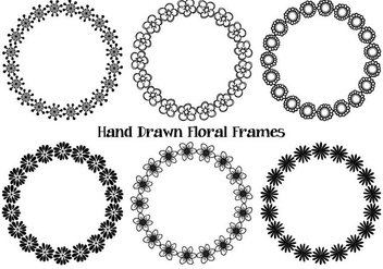 Hand Drawn Style Flower Frames - бесплатный vector #367803